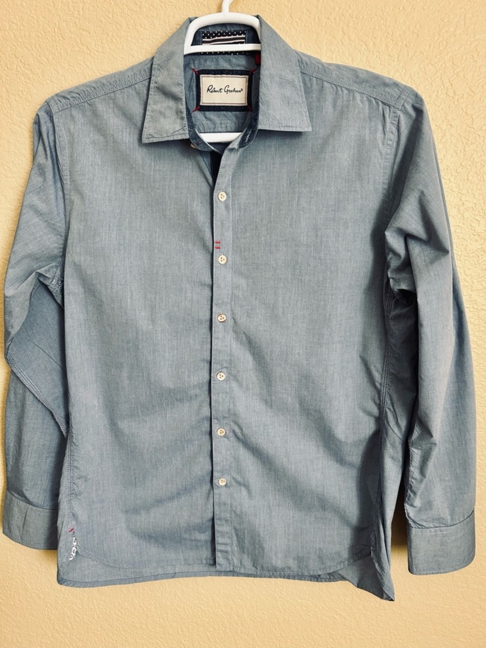 Robert Graham Chambray Blue Long Sleeve Button Down Shirt